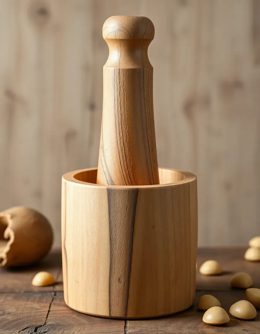 Presse-purée en bois robuste pour cuisine artisanale
