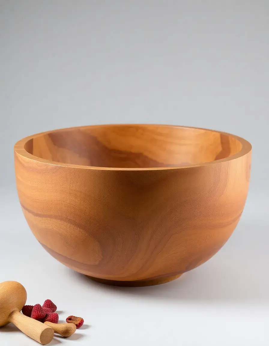 Grand bol à mélanger en bois naturel