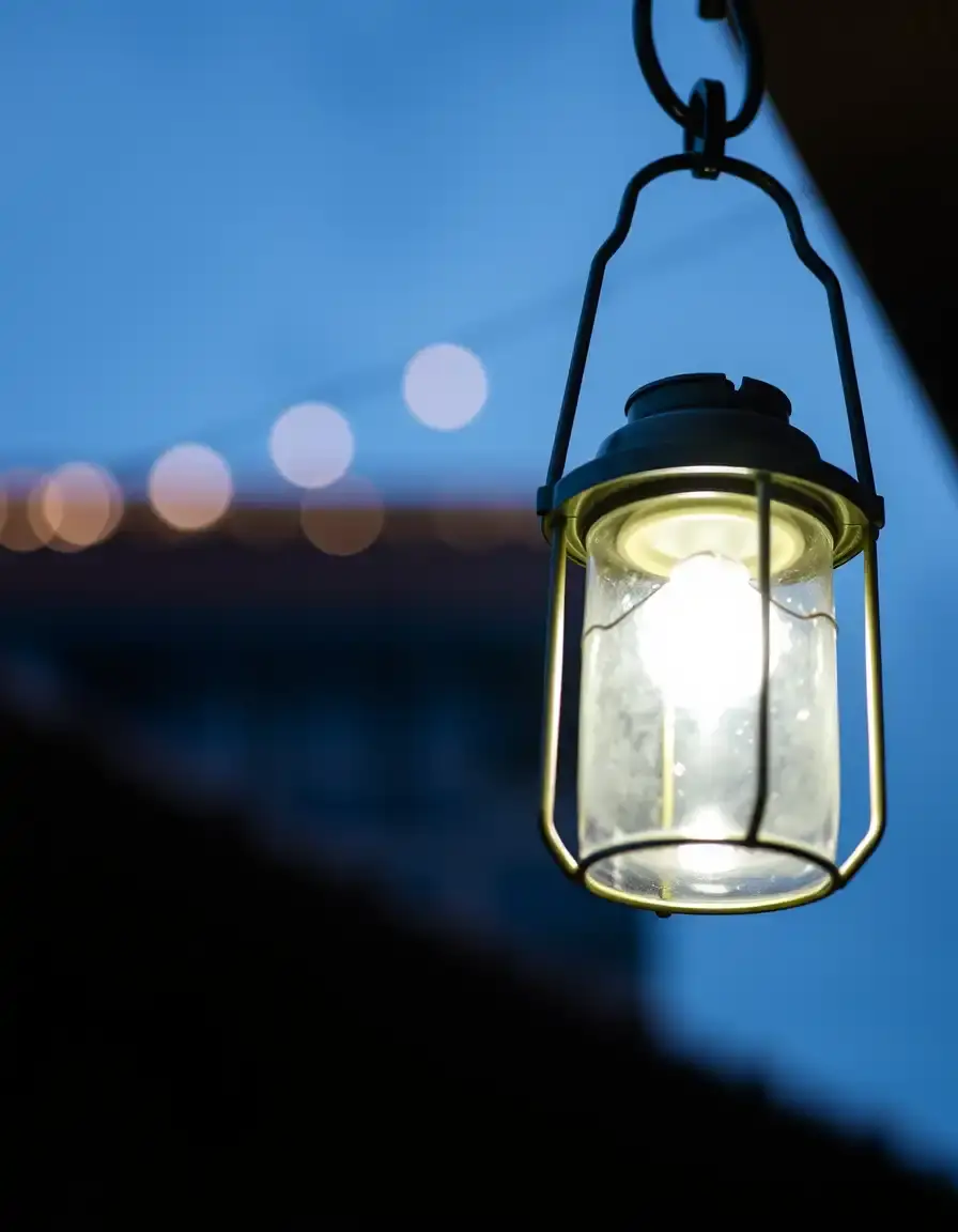 Lanterne solaire suspendue pour éclairage d'ambiance de cuisine extérieur
