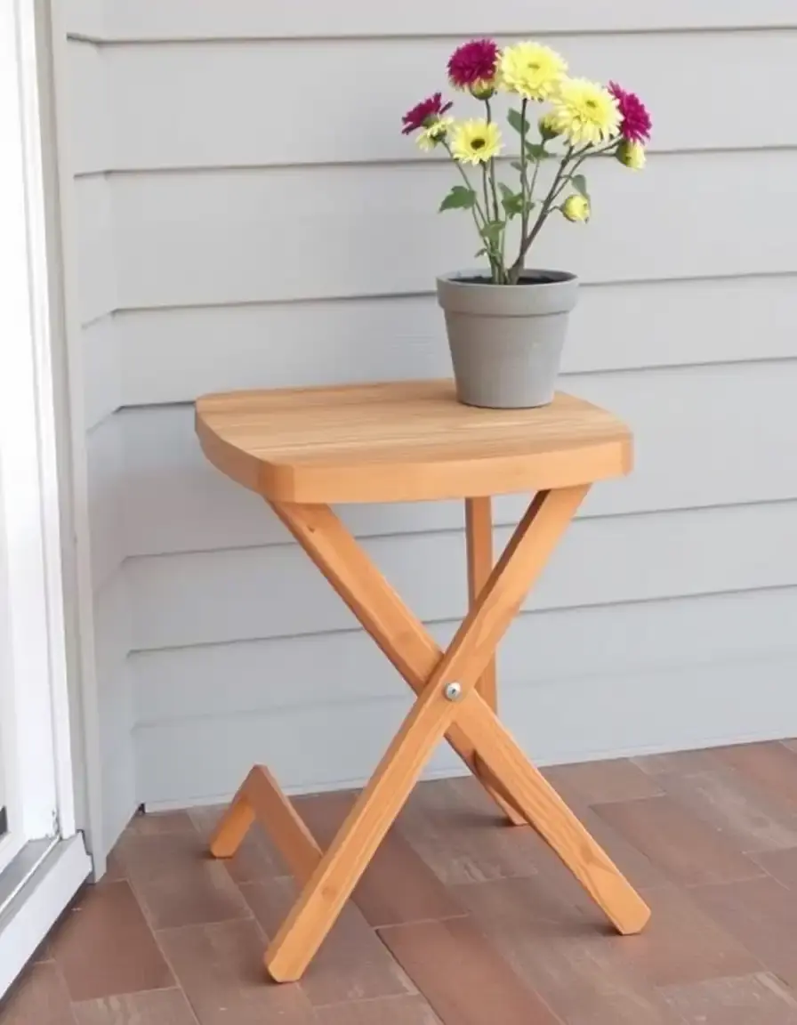 Tabouret pliable compact pour cuisine extérieure