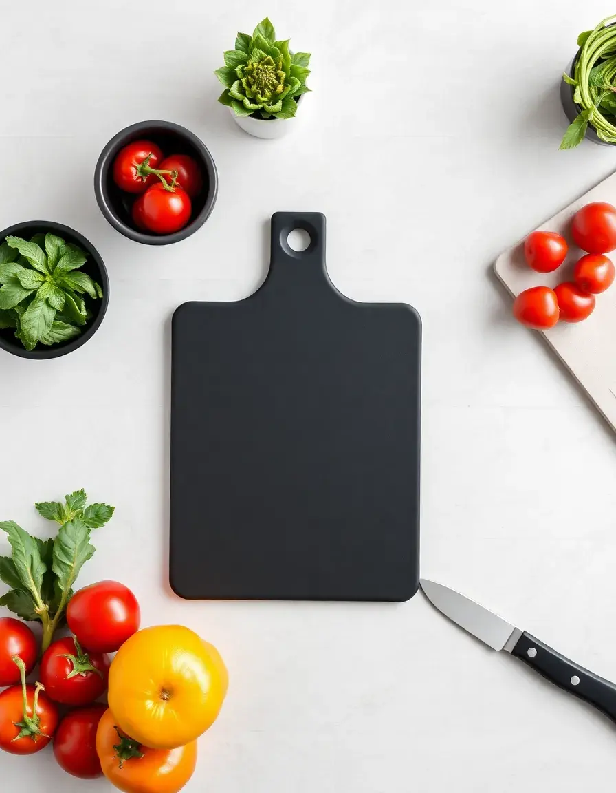 Planche à découper noire en plastique haute densité