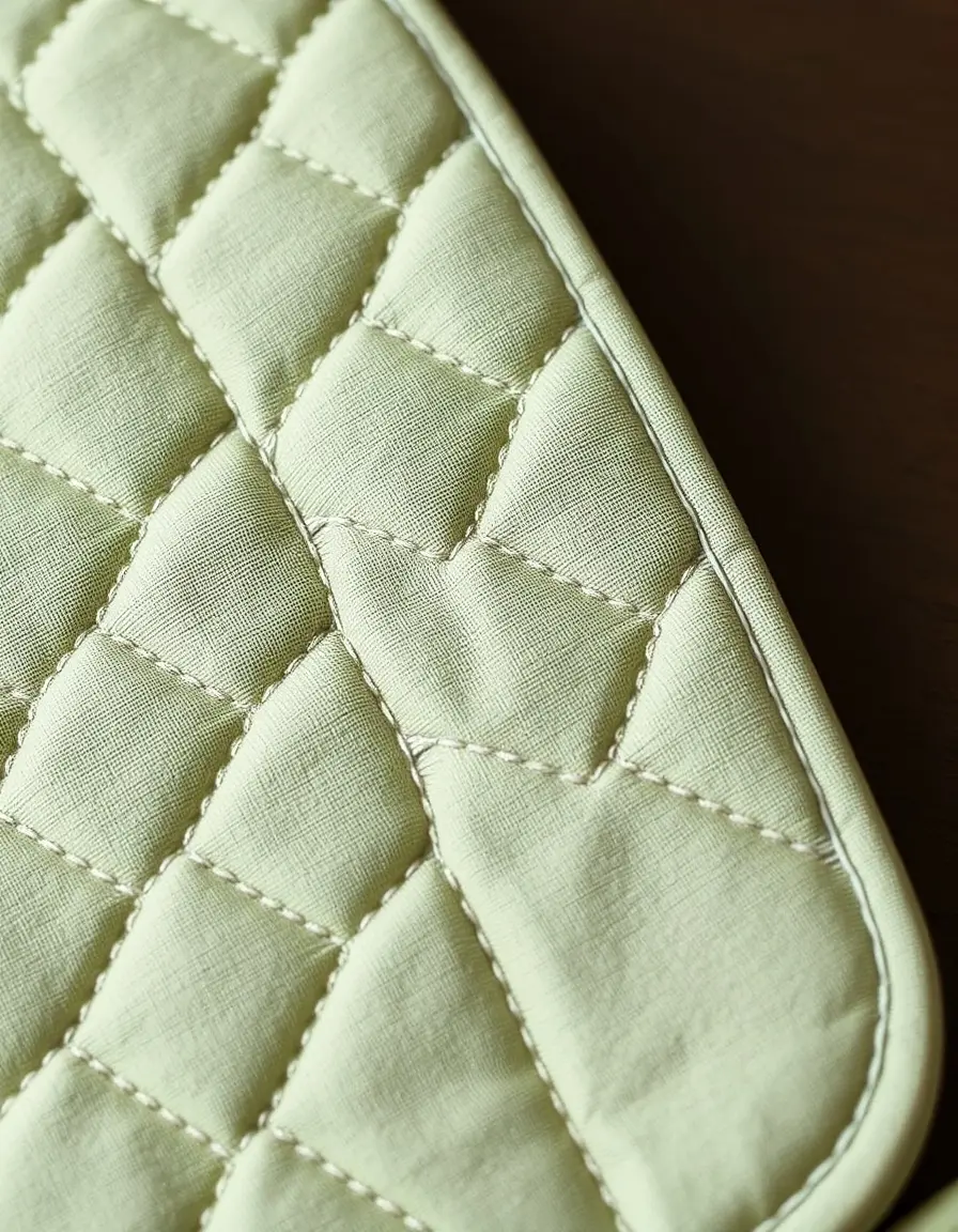 Gant de cuisine protecteur en tissu vert sauge