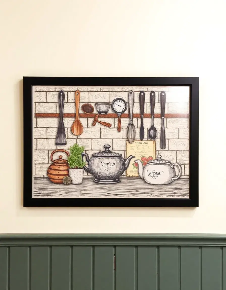 Affiche murale encadrée art culinaire pour décoration murale cuisine