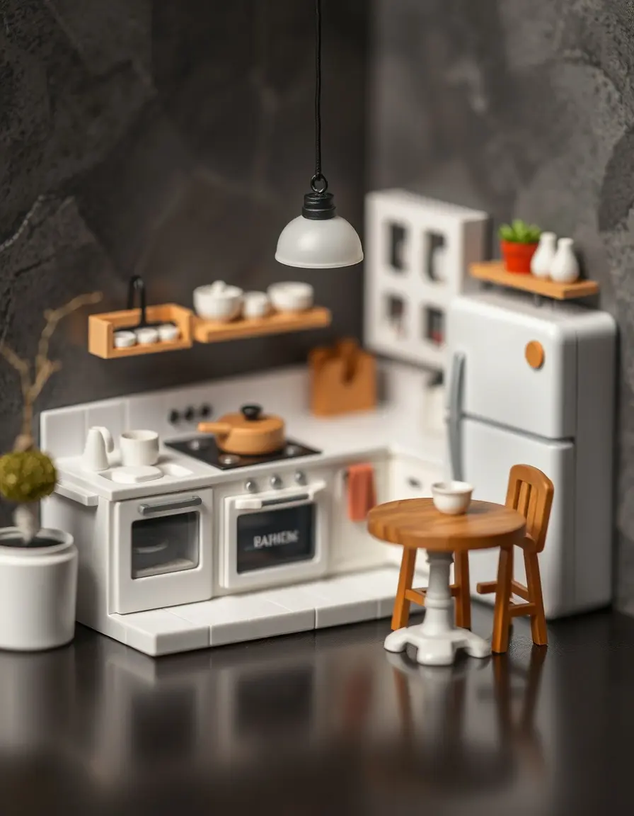 Ensemble de mini figurines décoratives pour étagère de cuisine
