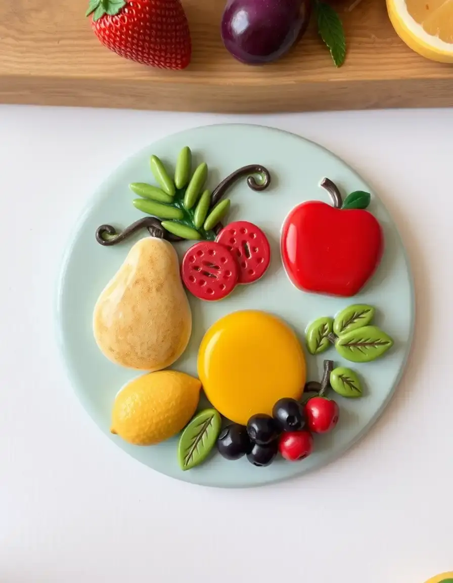 Série de magnets décoratifs en forme de fruits pour réfrigérateur