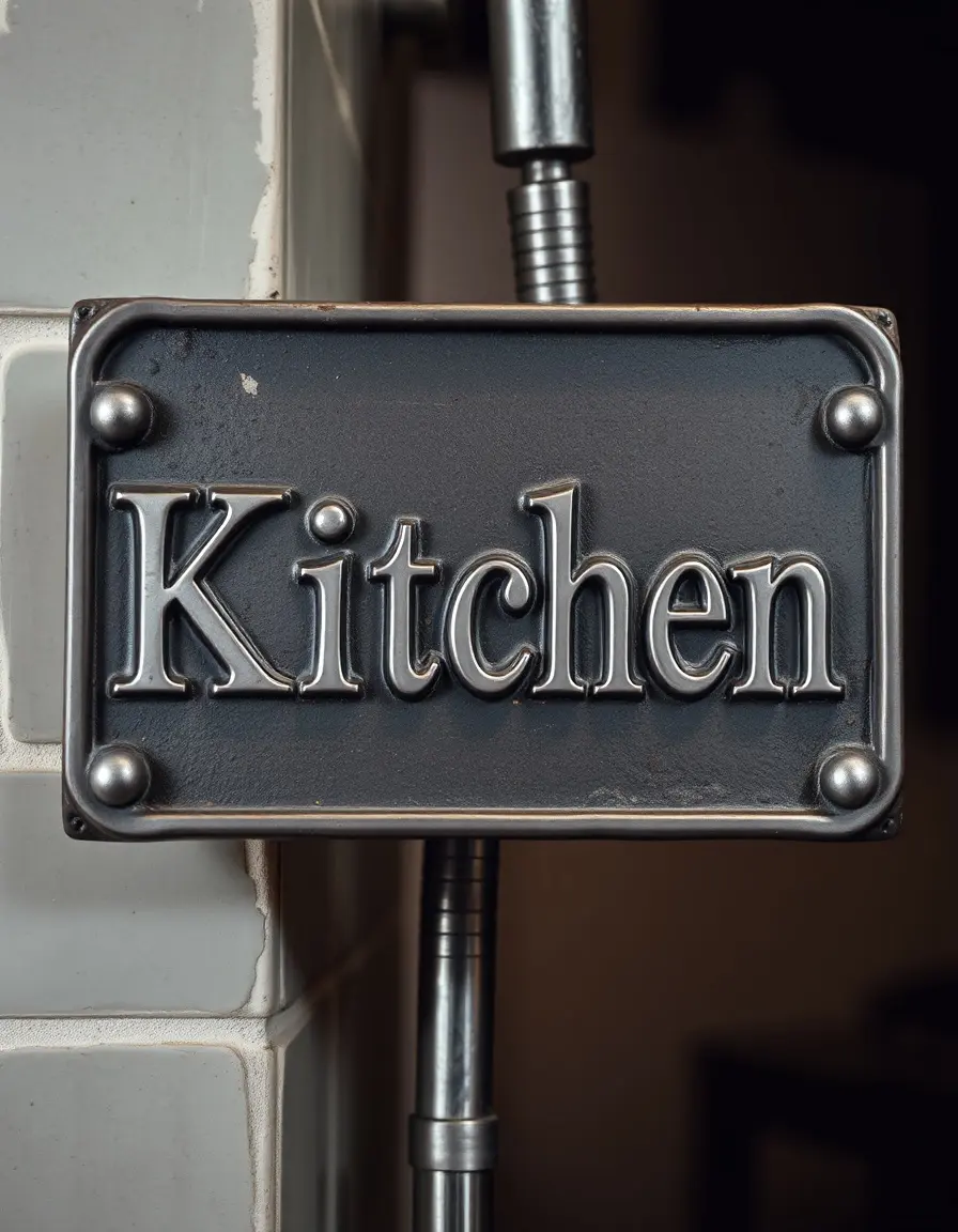 Plaque métallique décorative vintage pour mur de cuisine