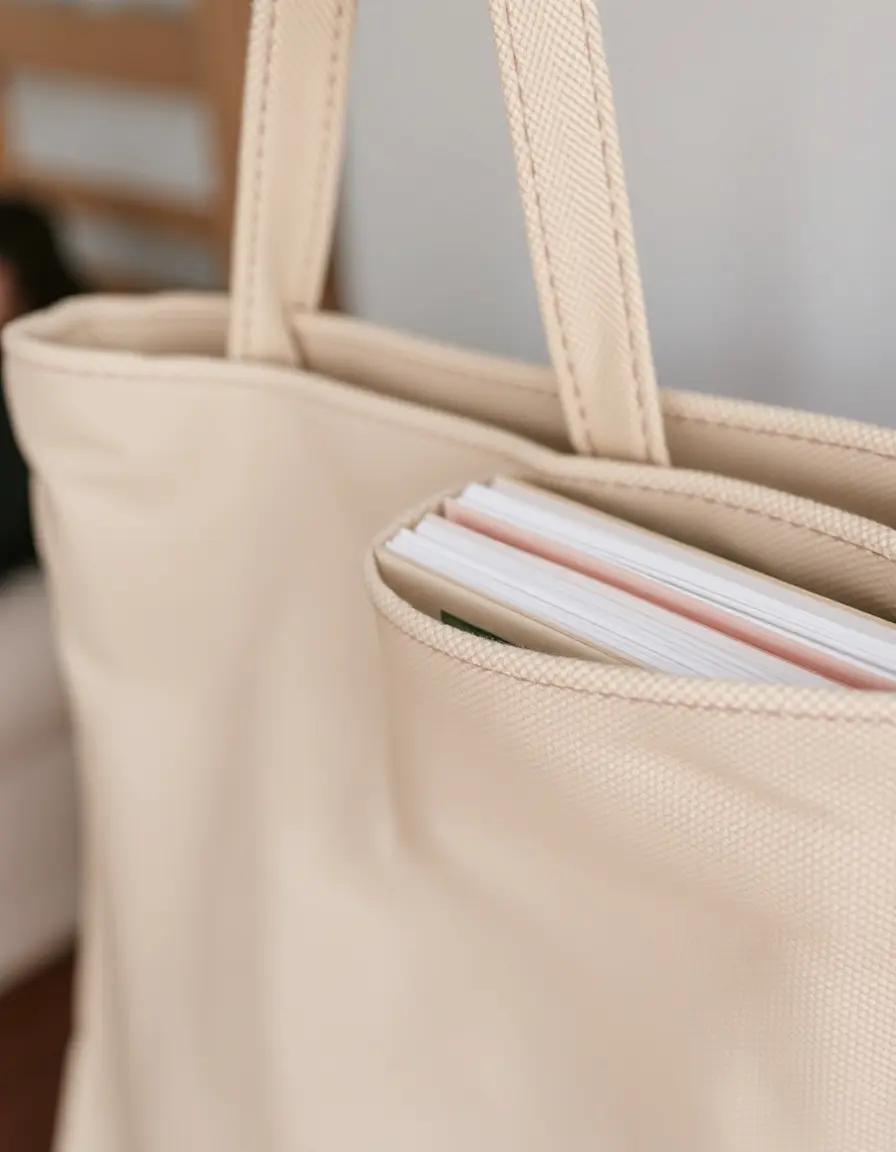 Sac en tissu pour transporter les livres de cuisine en toute sécurité