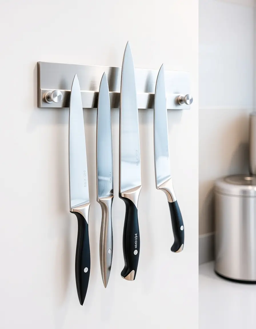 Barre magnétique en acier inoxydable pour couteaux de cuisine