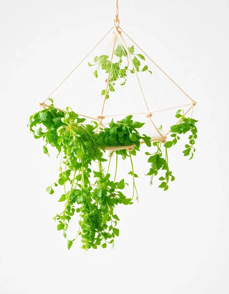 Séchoir à herbes suspendu en filet pour cuisine