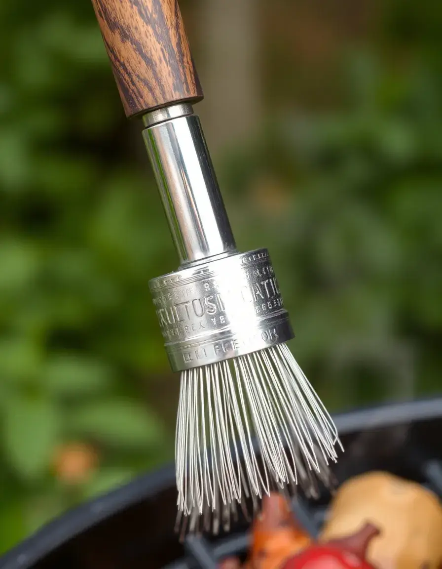 Brosse de nettoyage pour grille de barbecue avec grattoir en métal