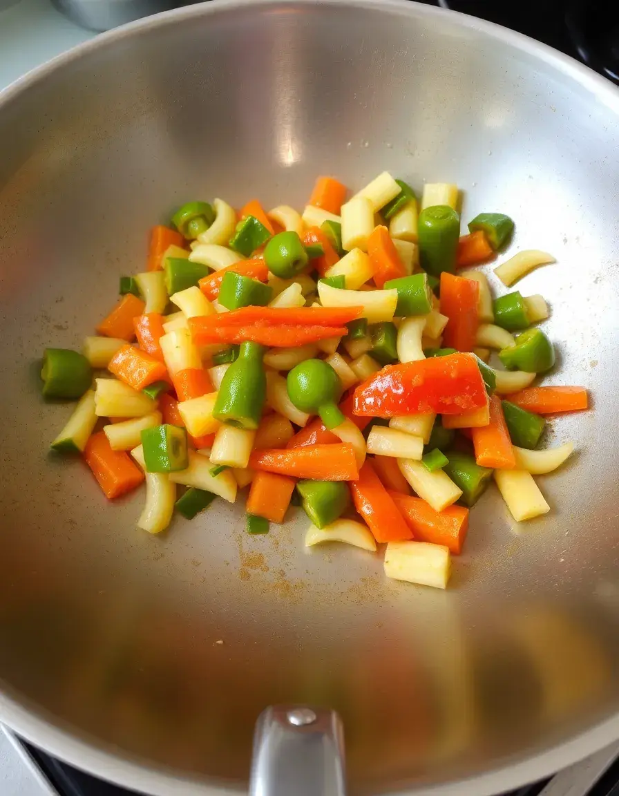Wok en inox pour sautés de légumes