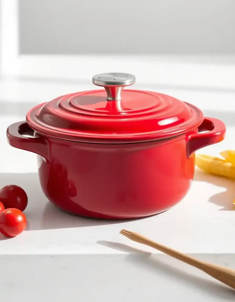Mini cocotte rouge en inox émaillé