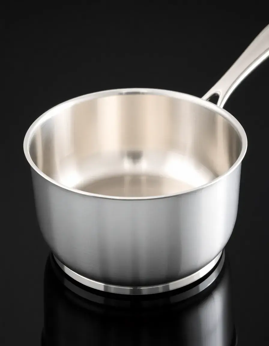 Casserole inox compatible induction avec base magnétique épaisse