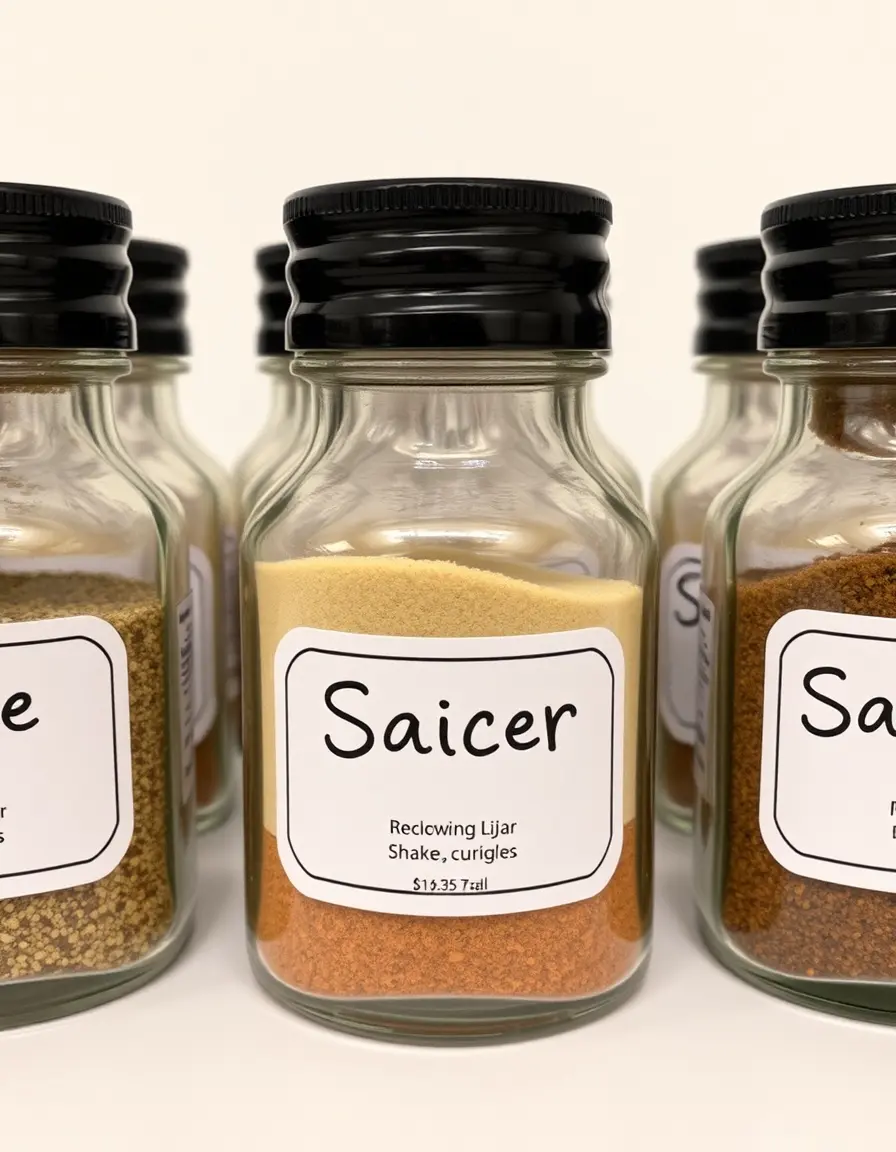 Ensemble de pots à épices en verre pour buffet de cuisine