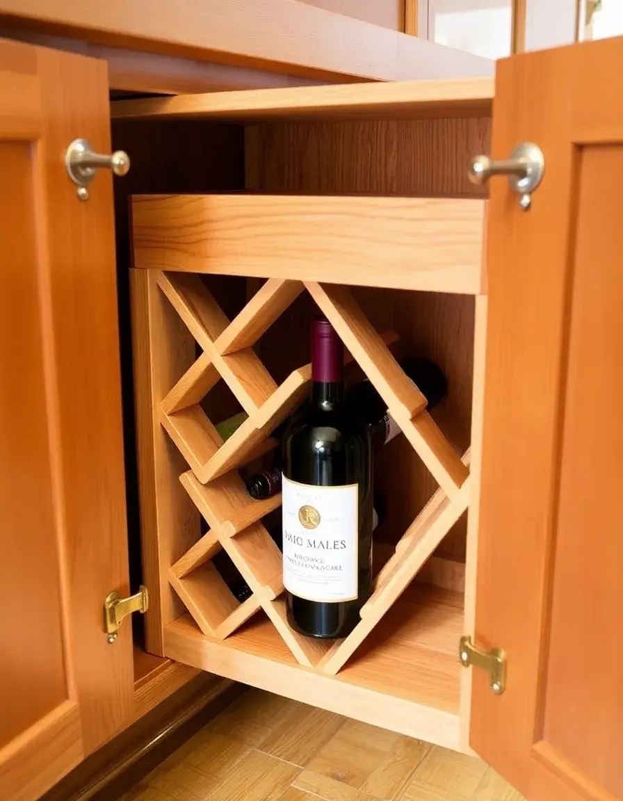 Support à vin en bois pour meuble de cuisine