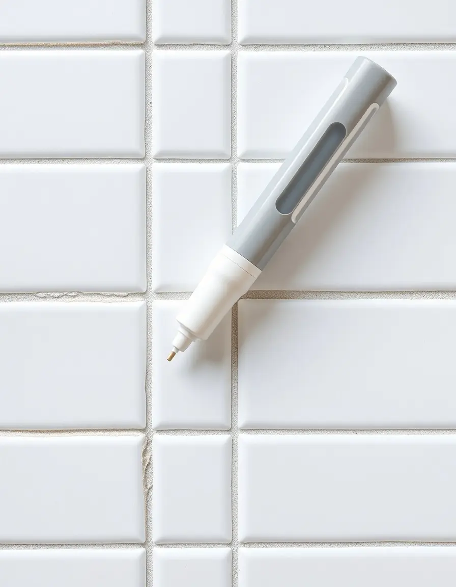 Stylo de retouche pour joints de carrelage rafraîchissant les lignes blanches.