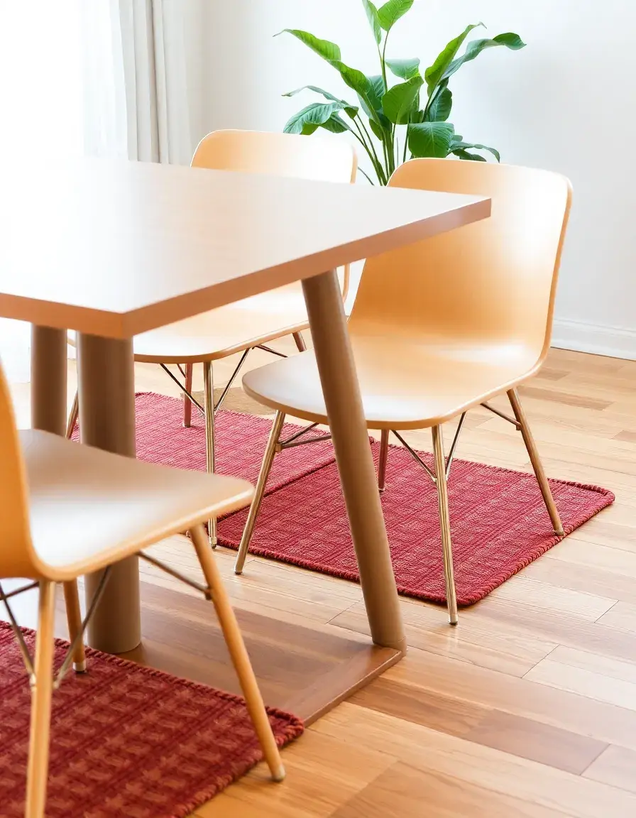 Set de table élégant sous une chaise de cuisine