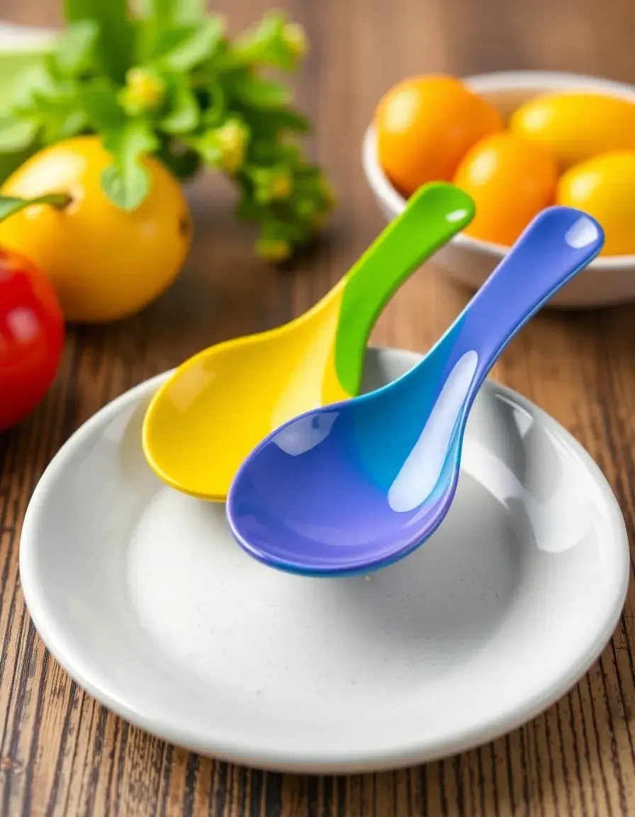 Cuillère colorée en mélamine pour le service