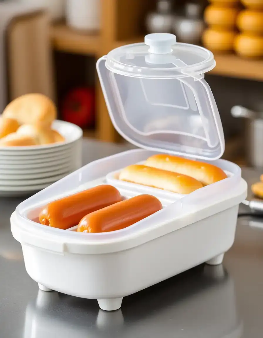 Machine à hot-dog vapeur avec chauffe-pain pour style cuisine americaine