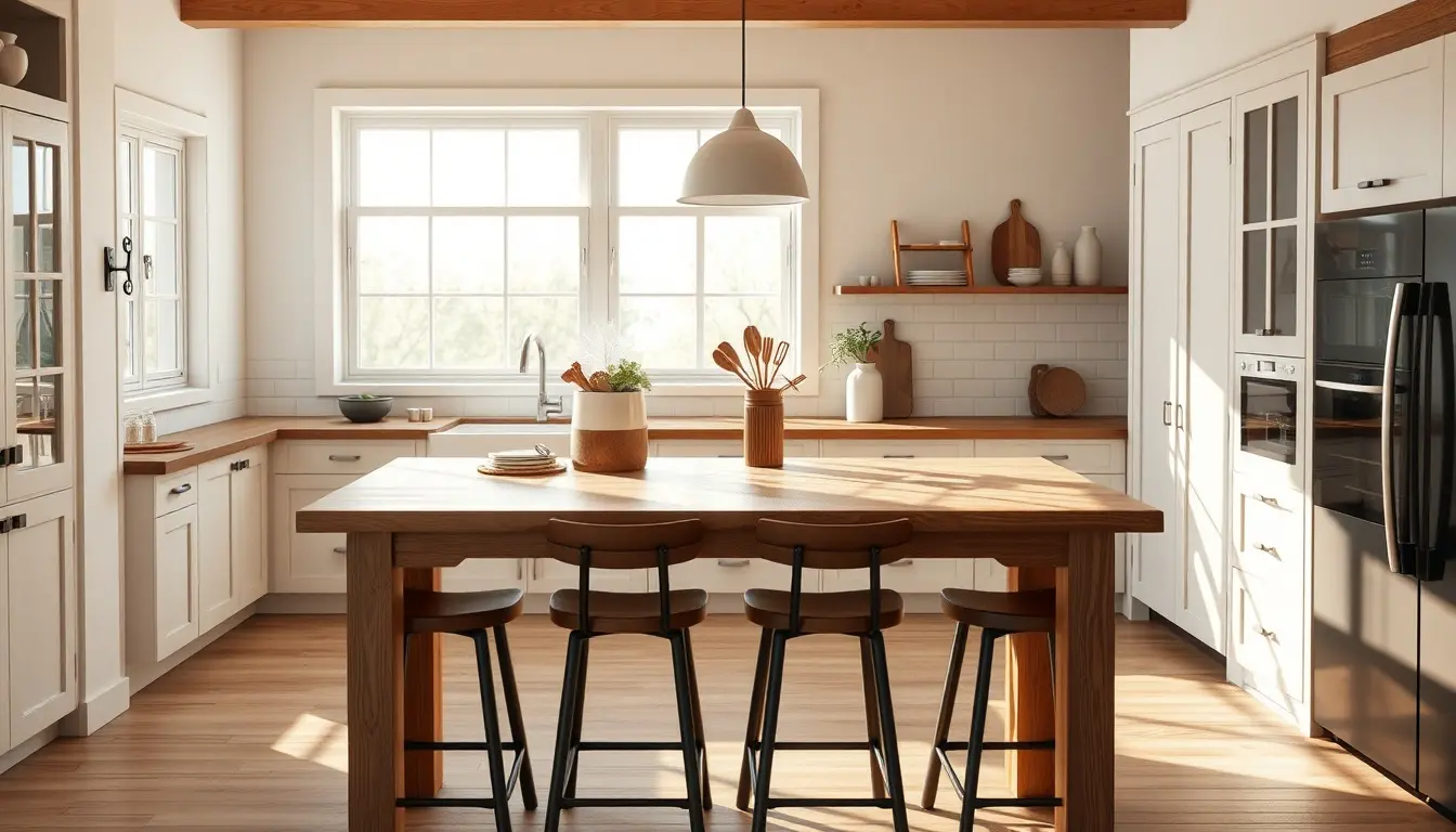 Aménagement élégant d'une table haute cuisine avec accessoires de bar en bois et métal